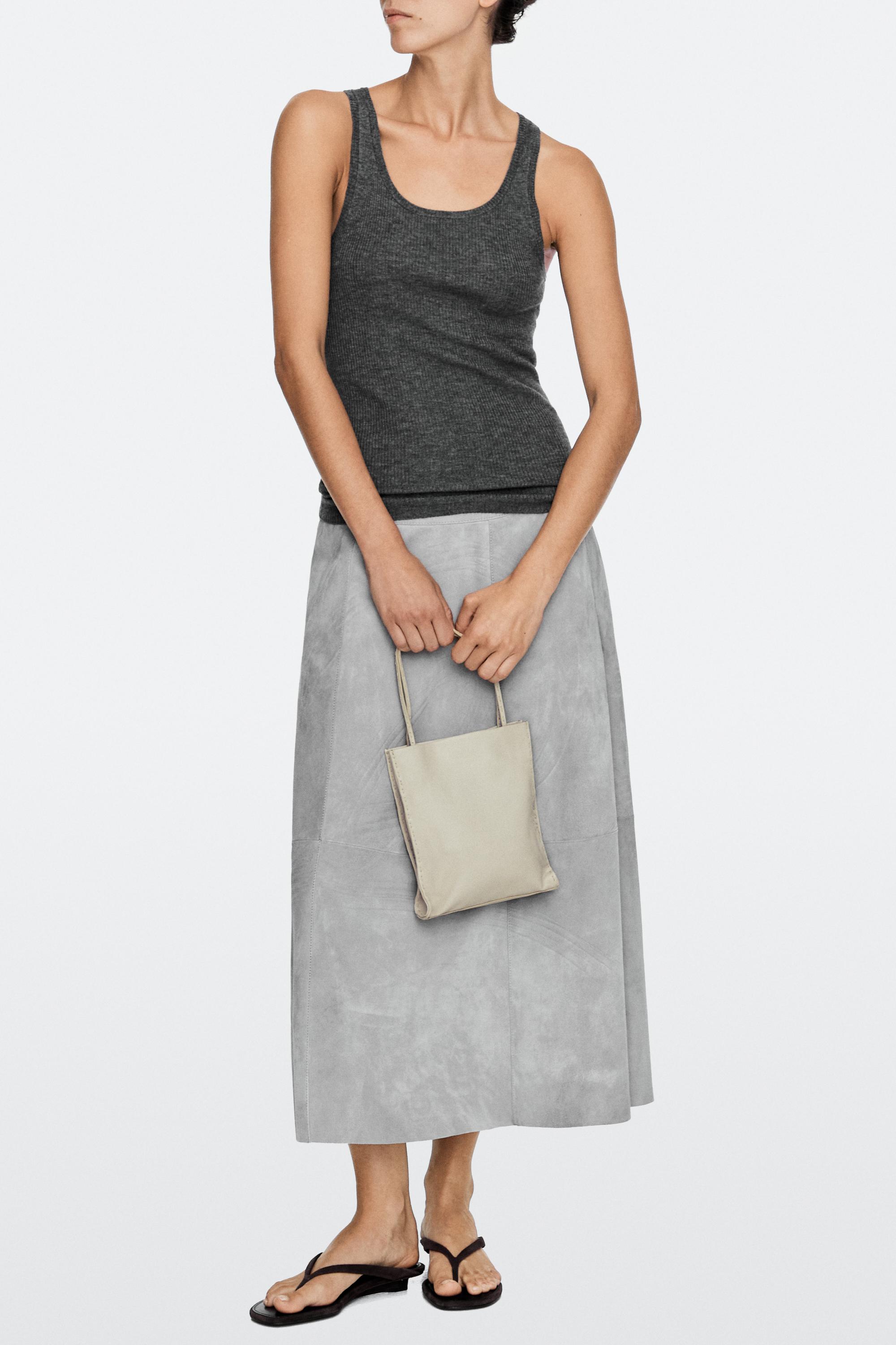 Nappa leather double compartment bag